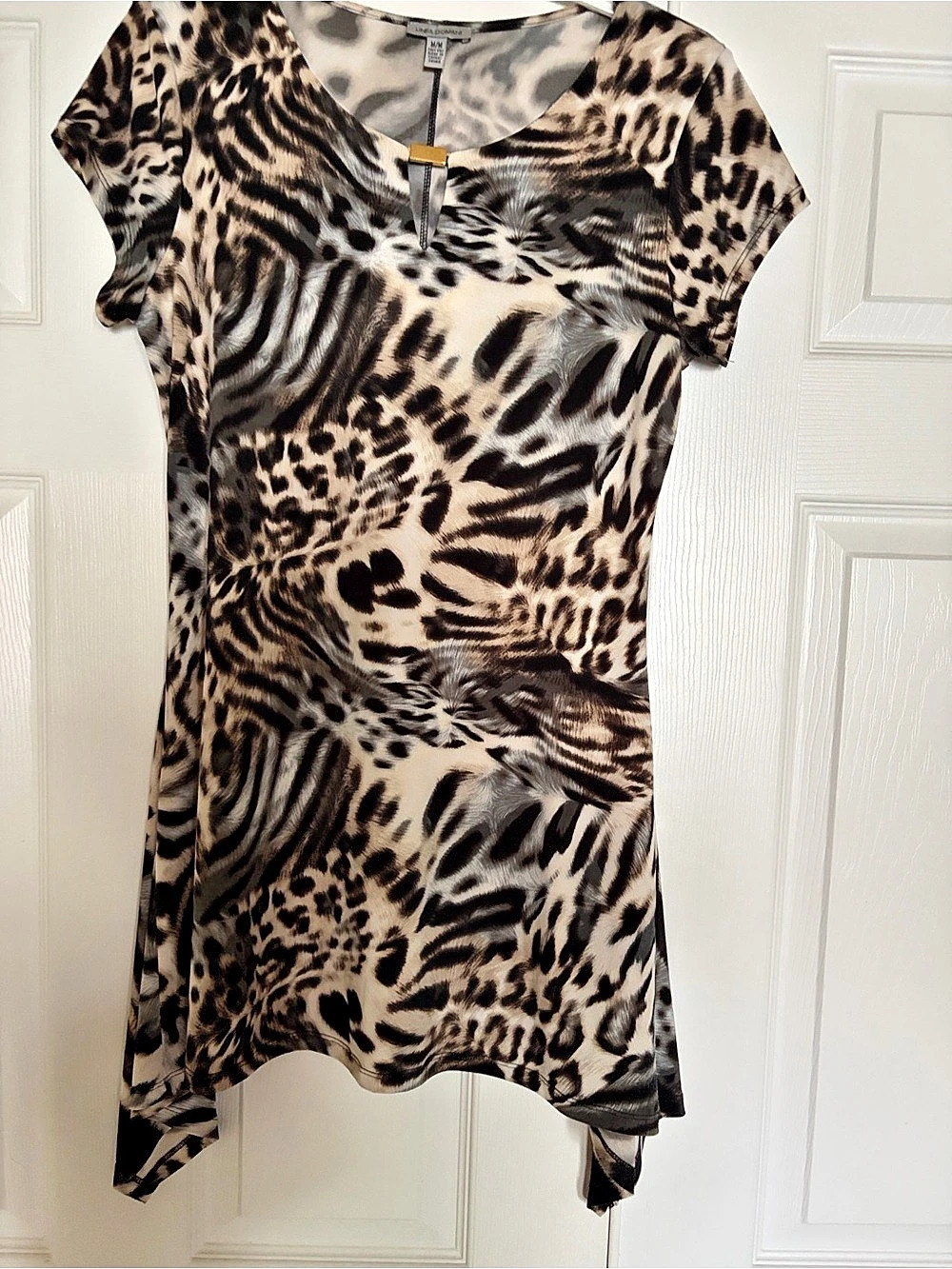 Linea Domani Animal Print Tunic in Brown & Black Size Medium